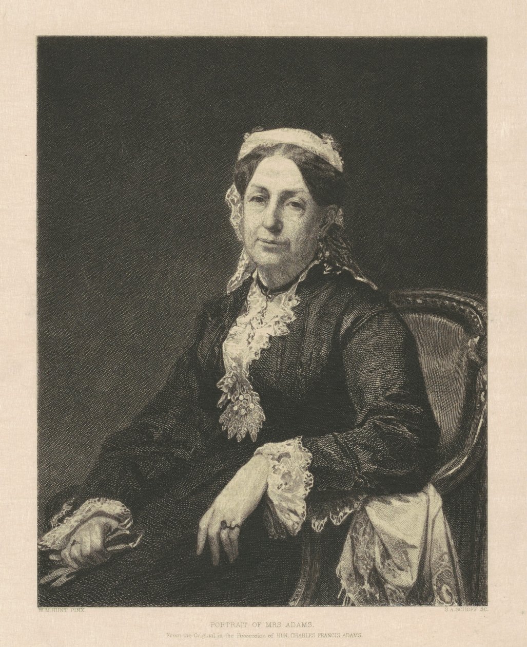 Portrét paní Adamsové od Stephen Alonzo Schoff, after William Morris Hunt