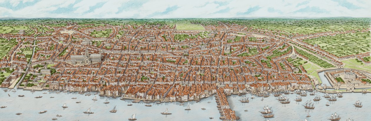 Jakobínský Londýn (dospělý), asi 1603-1625 (tuš a akvarel) od Stephen Conlin