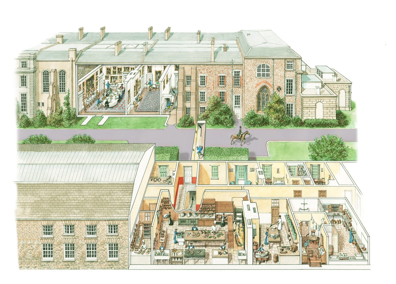 Petworth House, asi 1890-1914 (tuš a akvarel na papíře) od Stephen Conlin