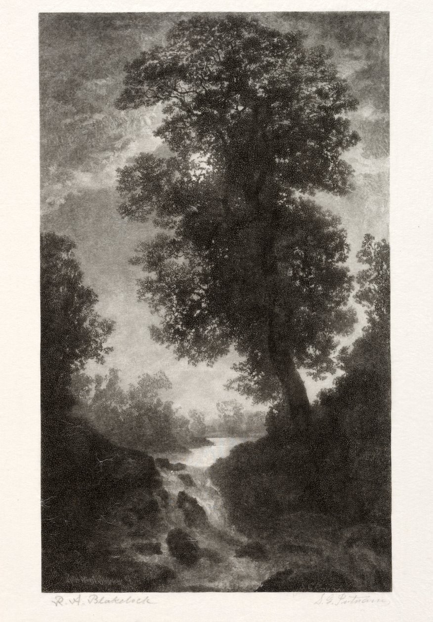 Vodopád za měsíčního svitu, 1887. od Stephen Greeley Putnam