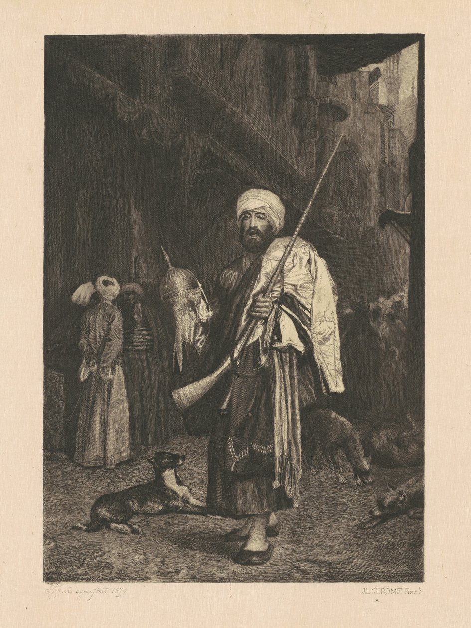 Prodejce starého oblečení, Káhira od Stephen James Ferris, after Jean Léon Gérôme