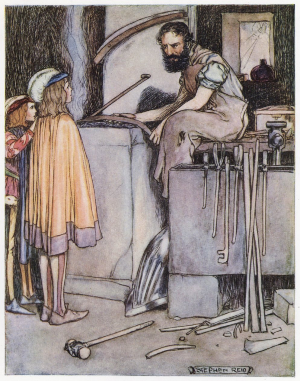 Ilustrace k Siegfriedovi drakobijci (barva lito) od Stephen Reid