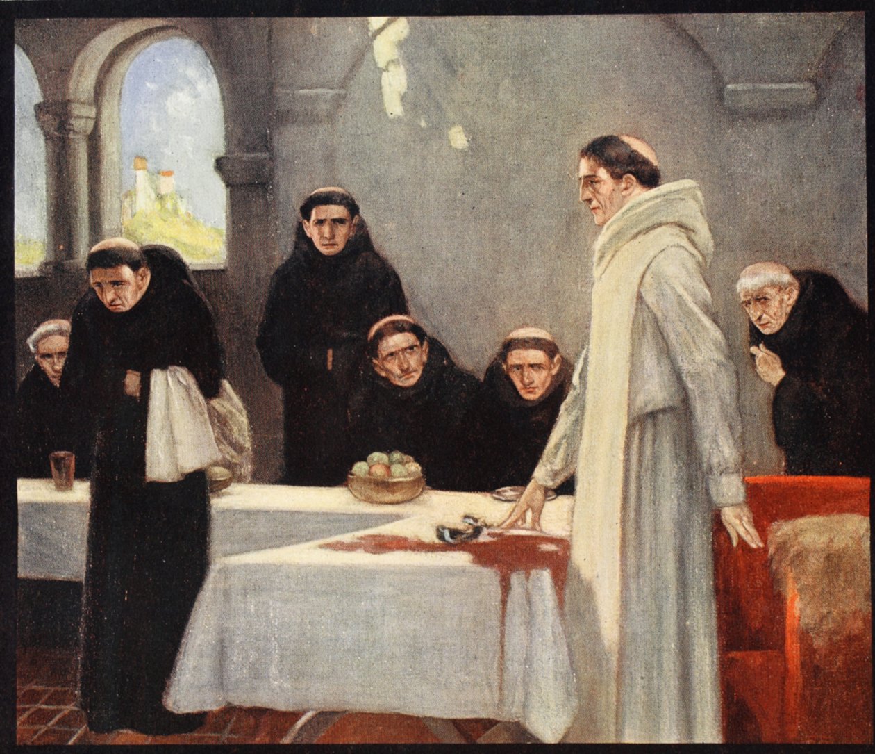 Svatý Benedikt a mniši, ilustrace z 