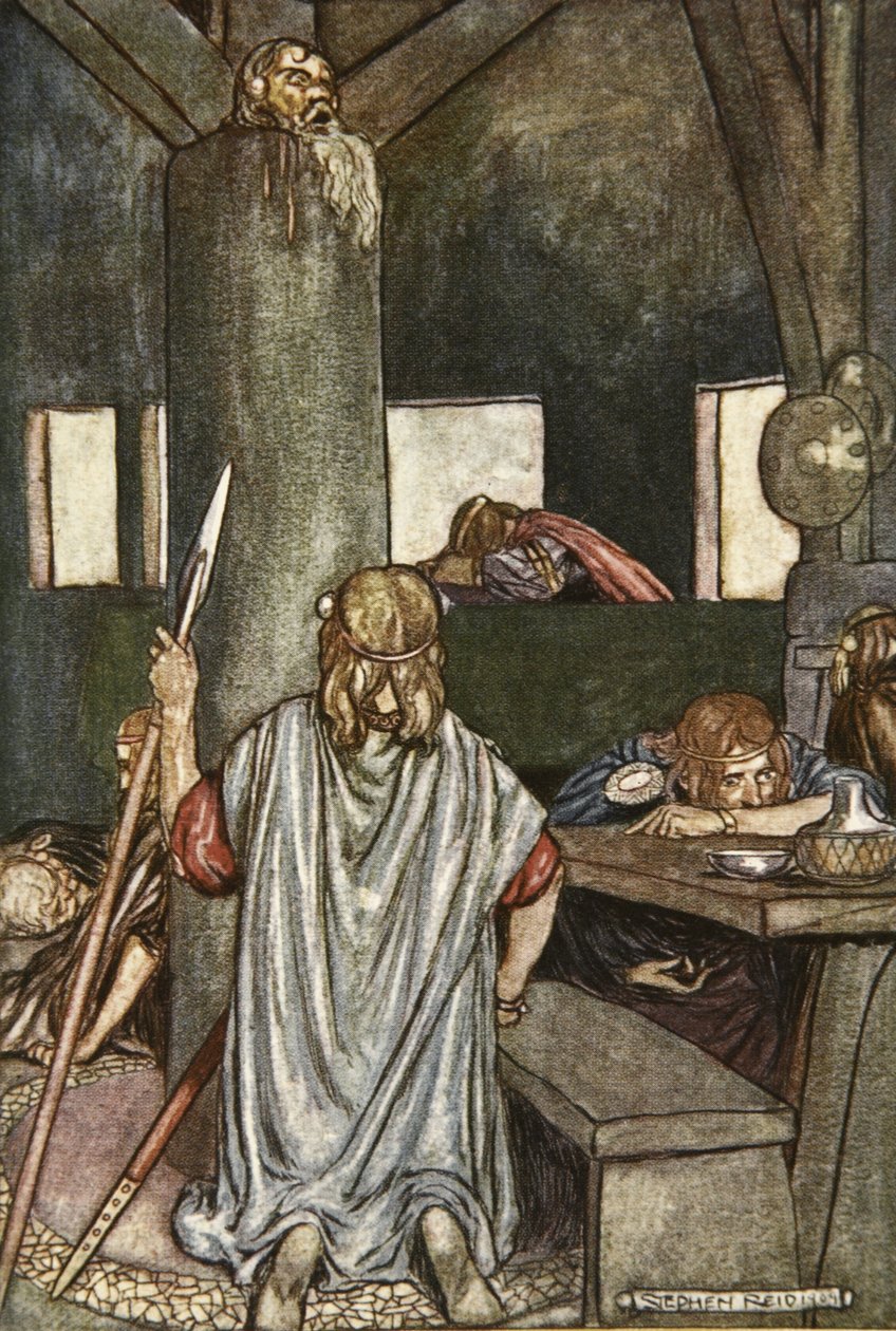 Sualtach probouzí krále, ilustrace z 