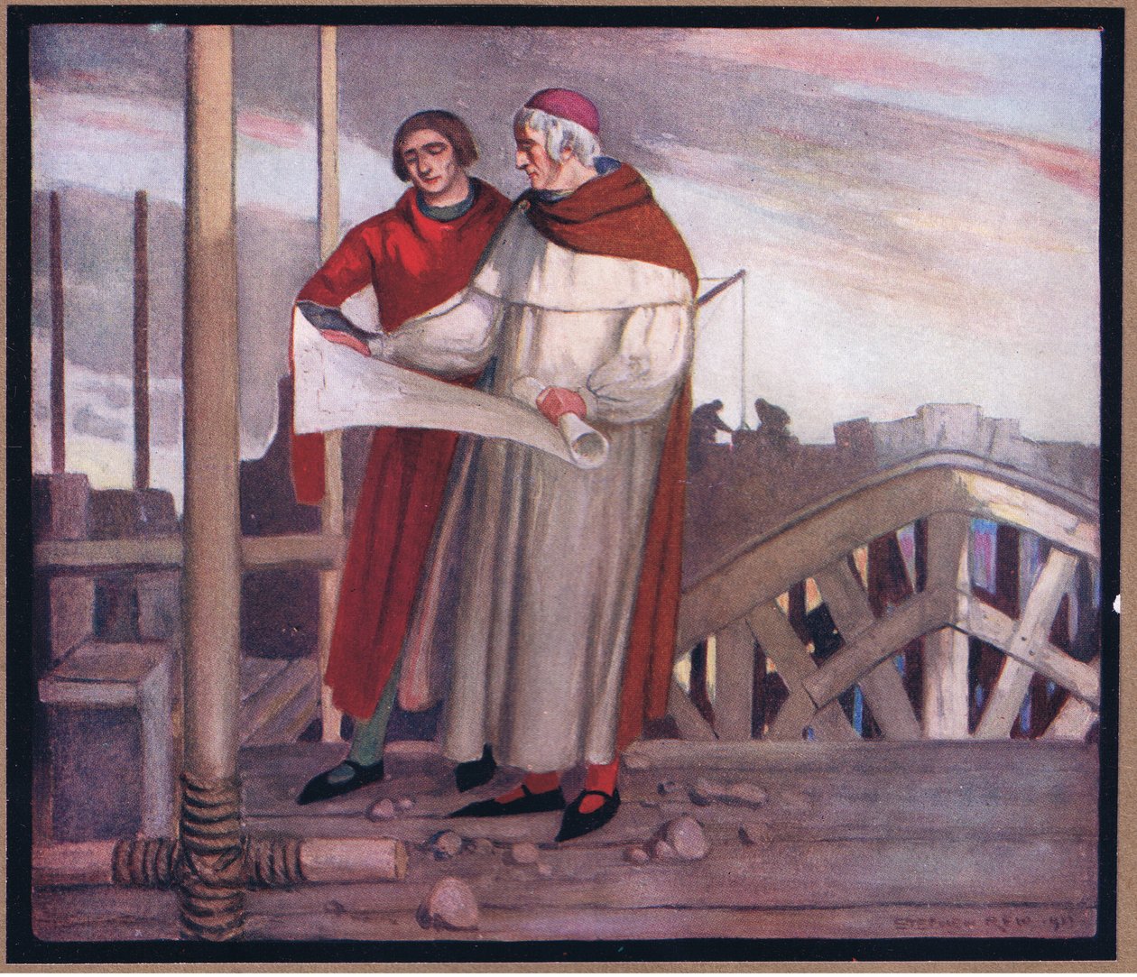 Budova katedrály Winchester (barevné lito) od Stephen Reid