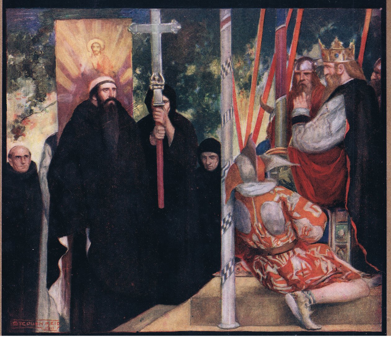 Přijetí svatého Augustina od Ethelberta (barevné lito) od Stephen Reid