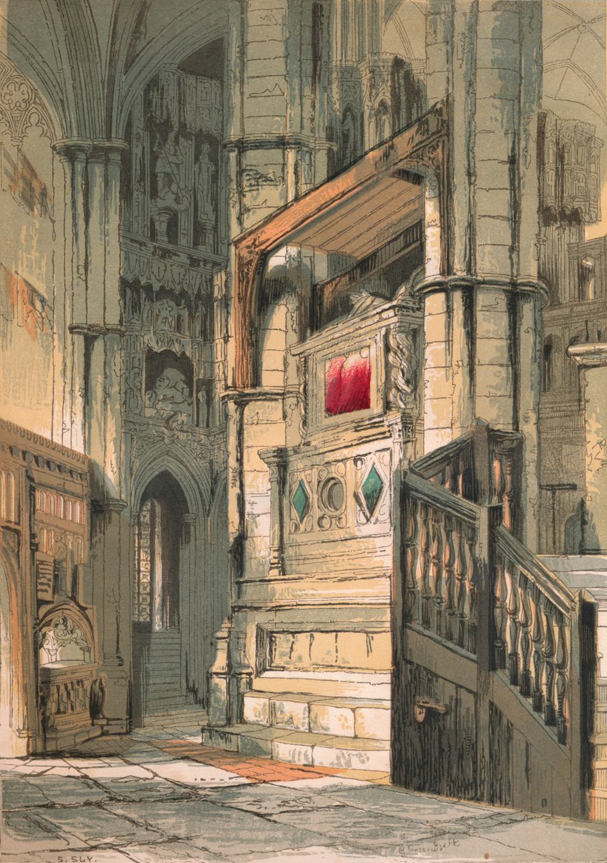 Westminsterské opatství. Jižní ulička sboru, 1845 od Stephen Sly