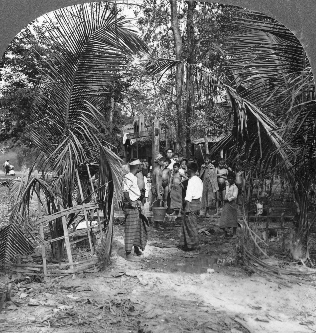 Školáci z americké baptistické mise, Rangún, Barma, 1908 od Stereo Travel Co