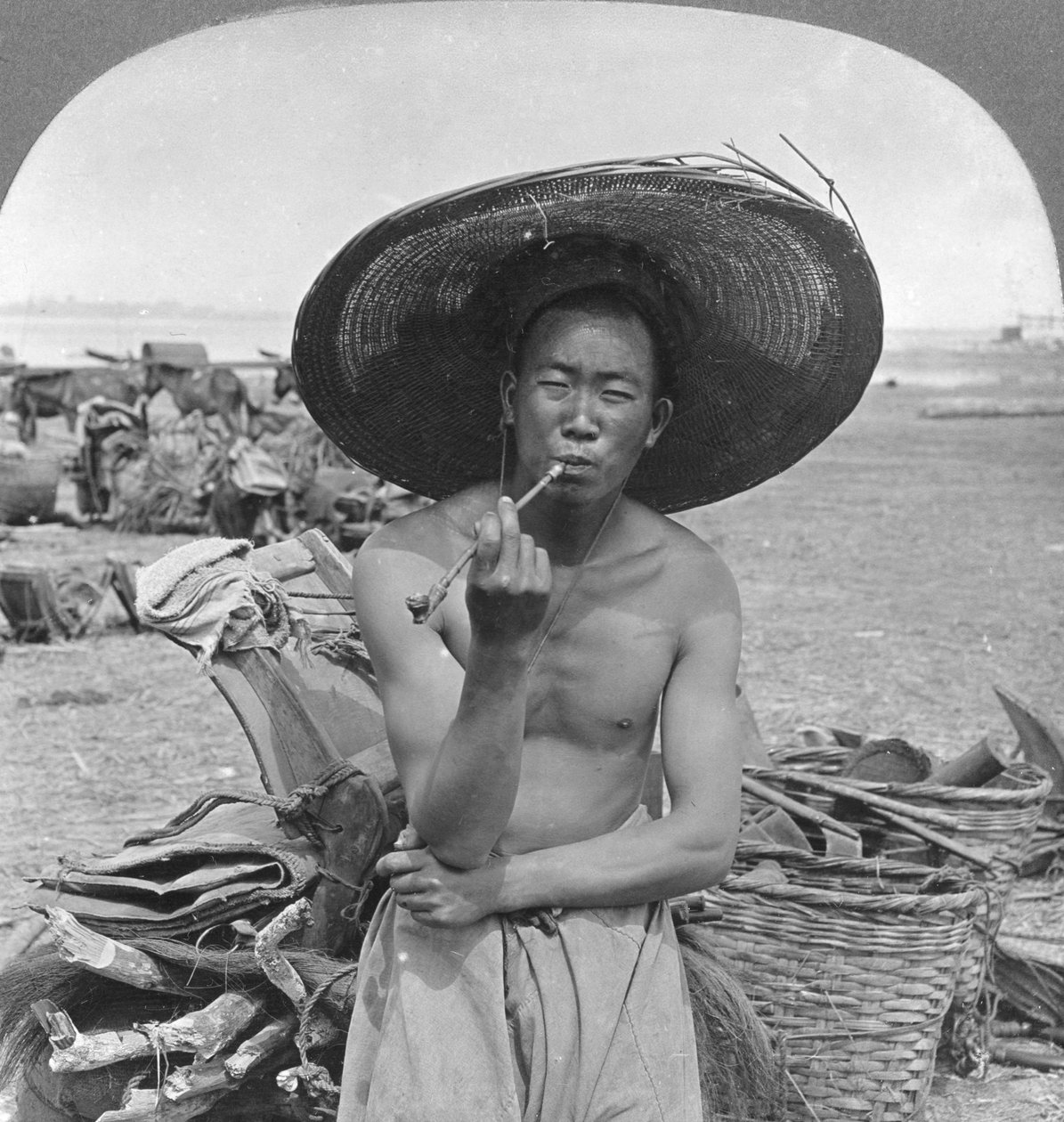 Typický Číňan, Bhamo, Barma, 1908 od Stereo Travel Co