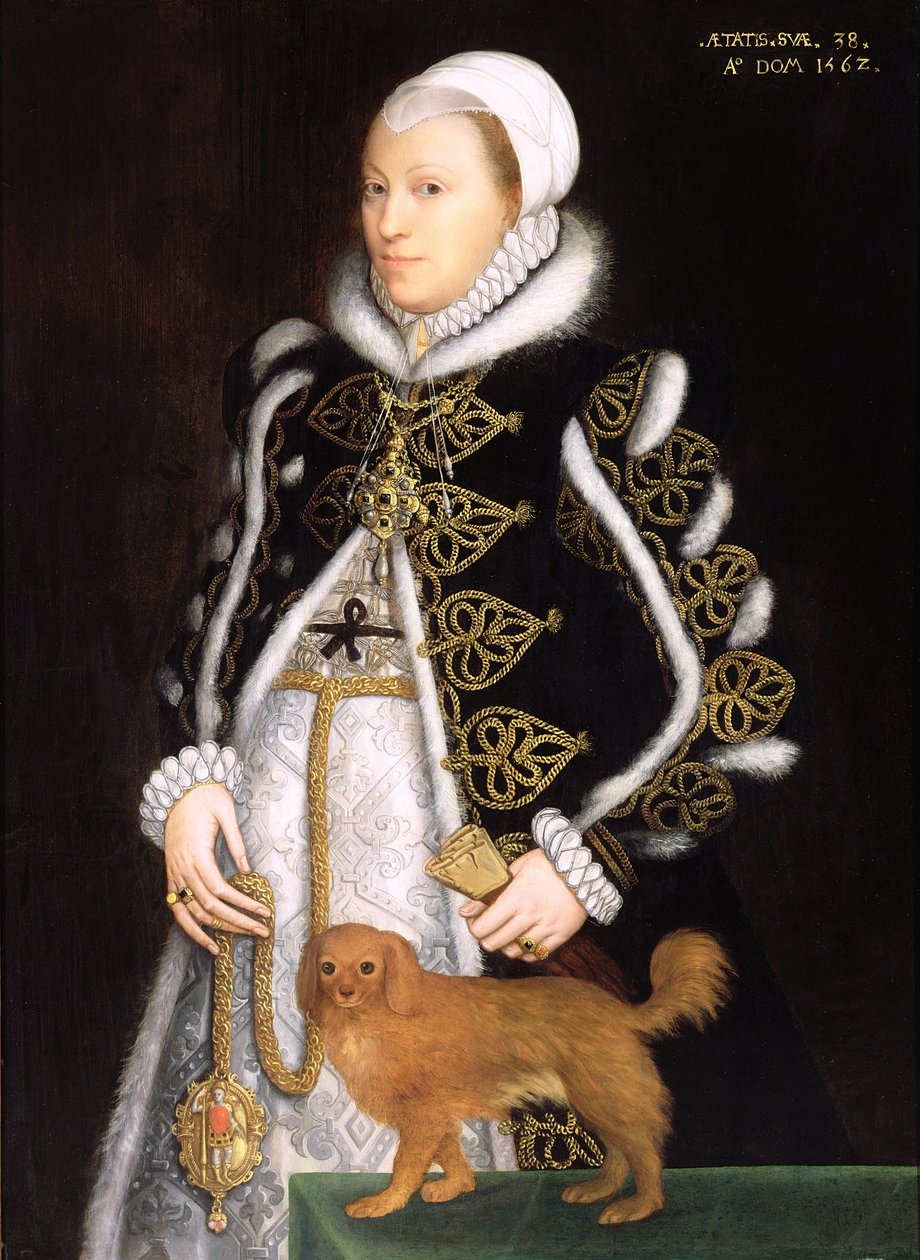 Portrét ženy, pravděpodobně Catherine Carey, Lady Knollys od Steven van der Meulen