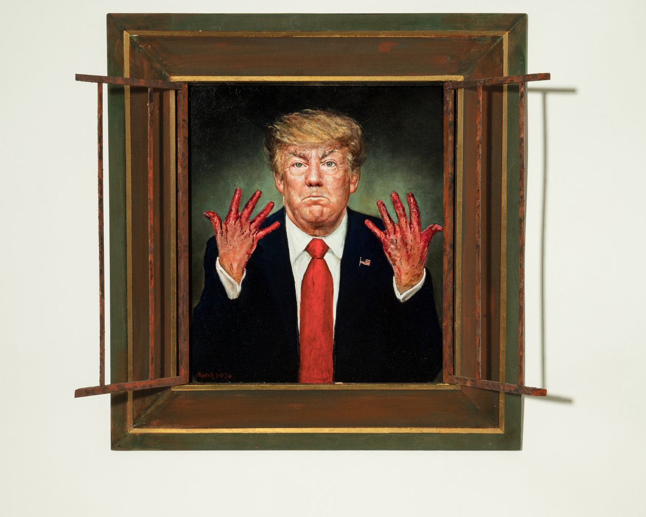 Trump obviněn, 2020 (olej na panelu) od Steven Skollar