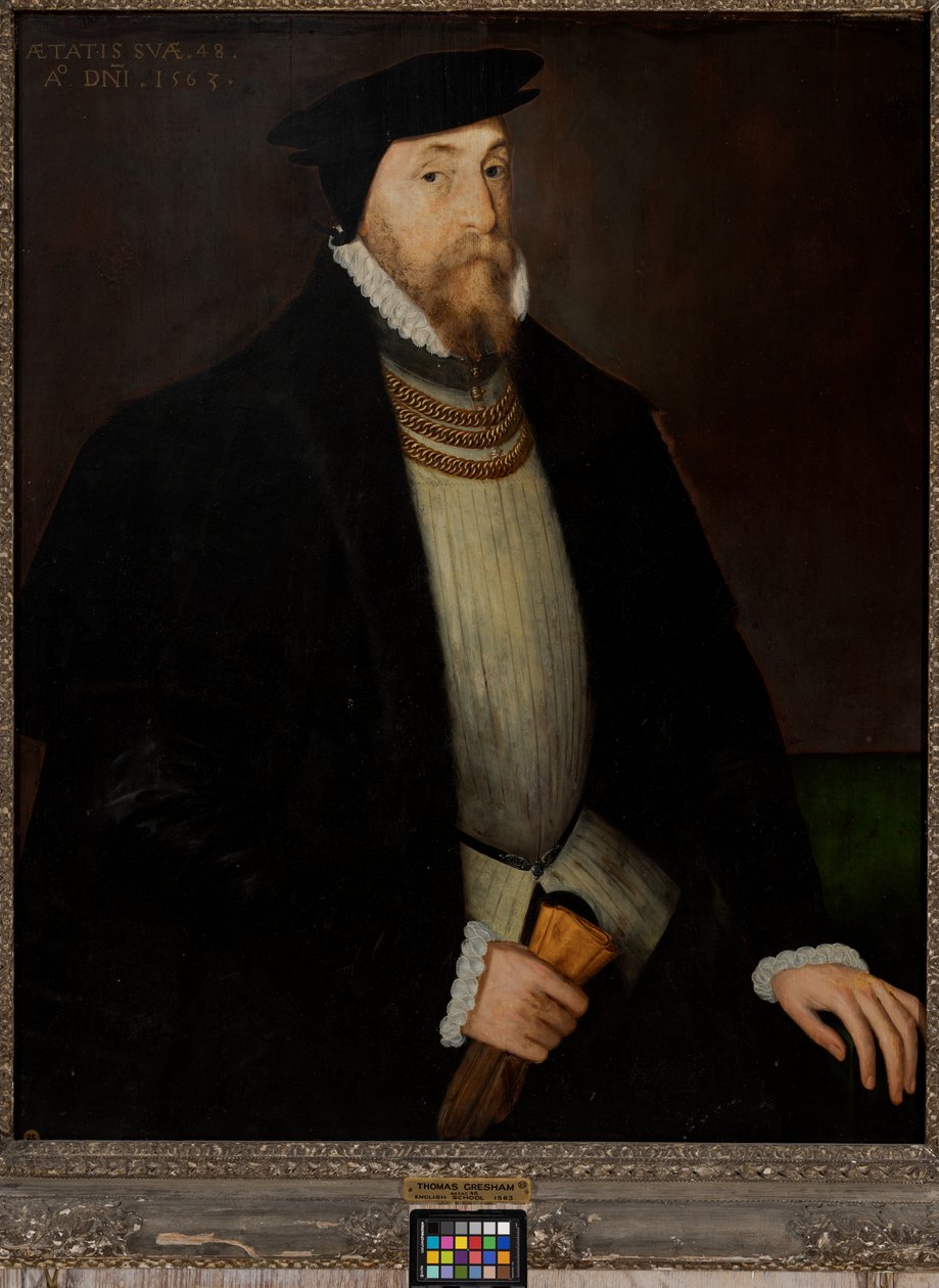 Sir Thomas Gresham (asi 1518-1579), asi 1518-79 (olej na desce) od Steven van der (attr. to) Meulen