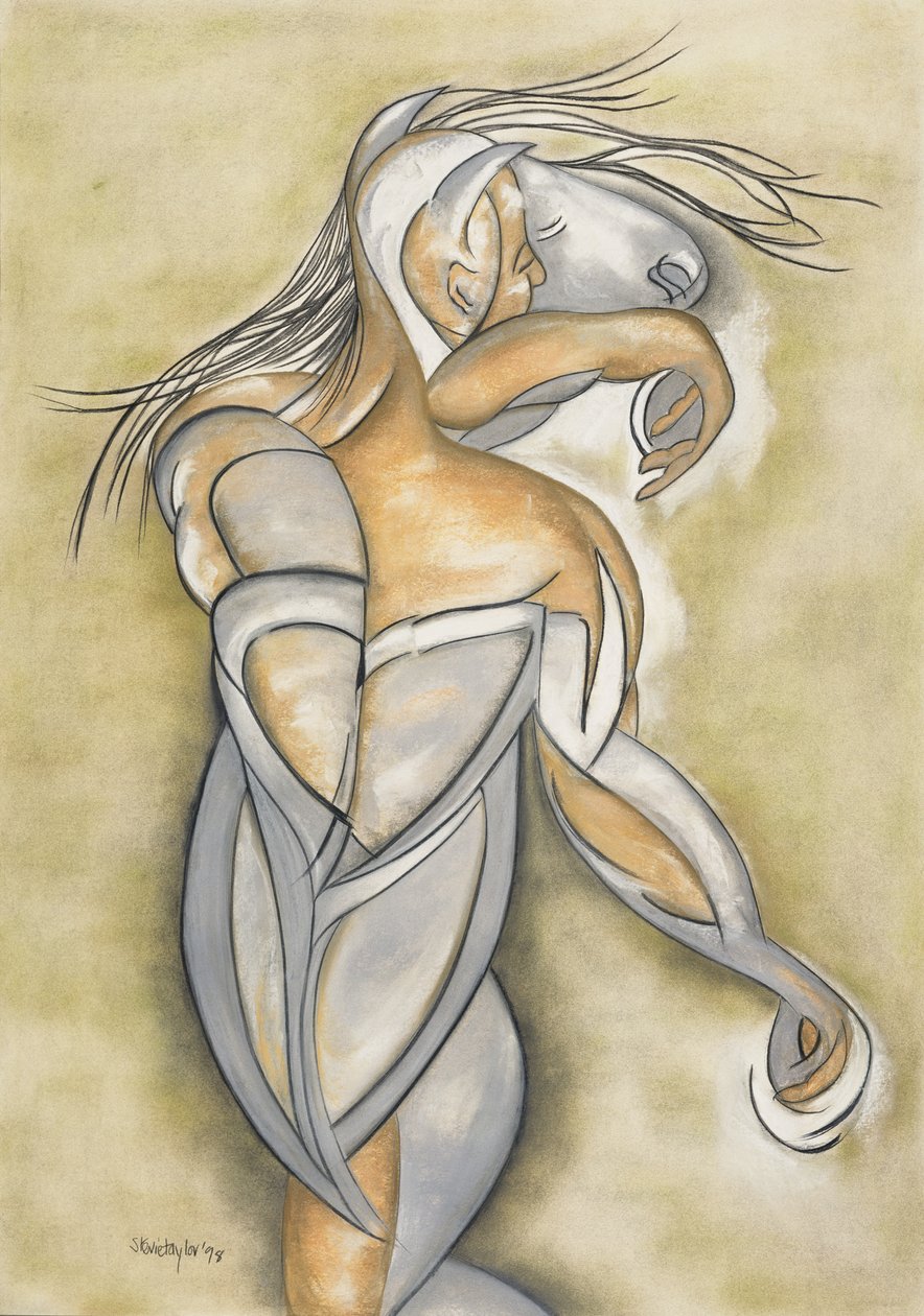 Break Out, 1998 (pastel a dřevěné uhlí na papíře) od Stevie Taylor