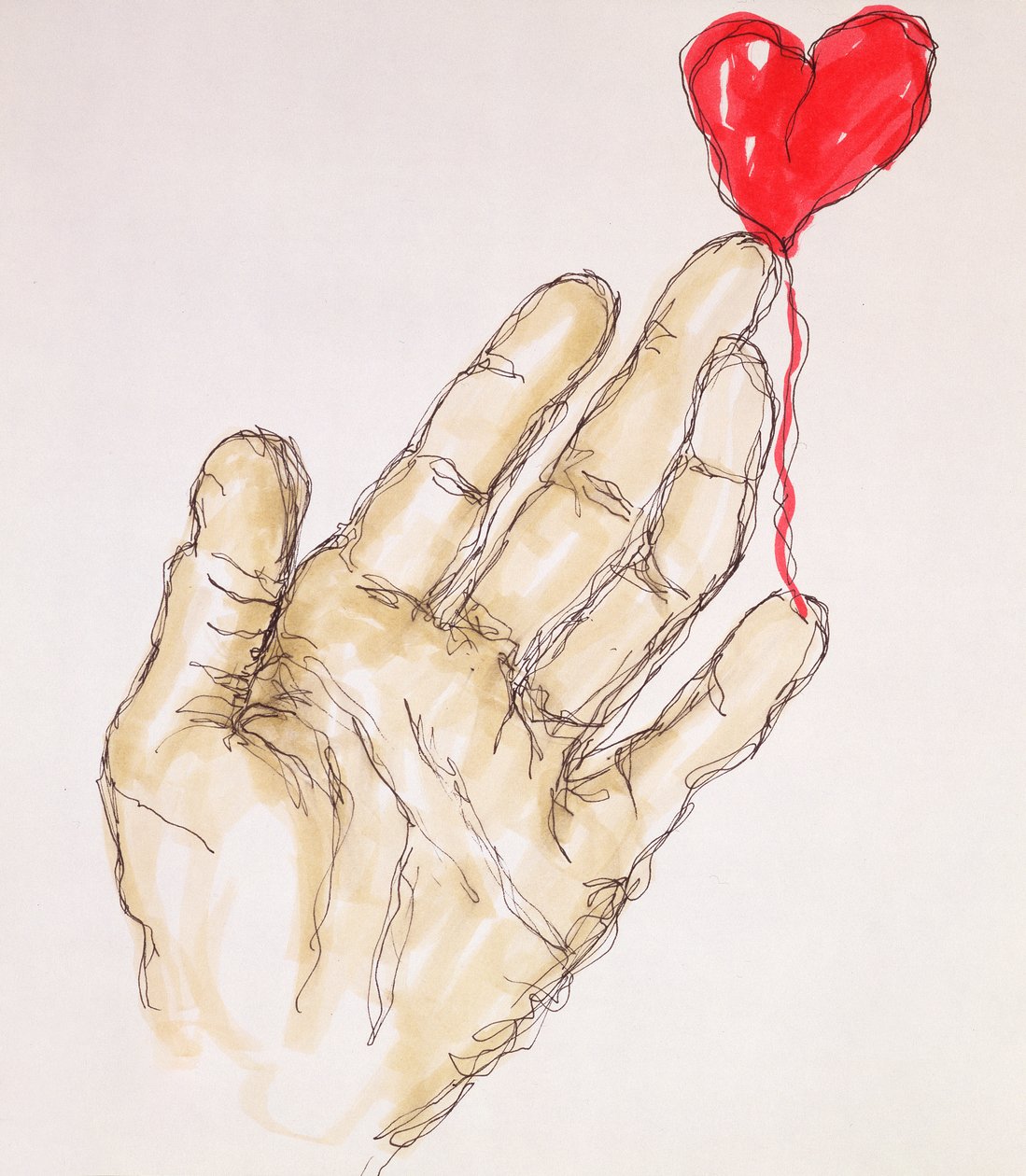 Touch Me, 1996 (pero a wc na papíře) od Stevie Taylor