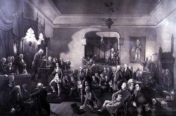 Inaugurace Roberta Burnse (1759-96) jako laureáta básníka v Lodge, Canongate, Edinburgh od Stewart Watson