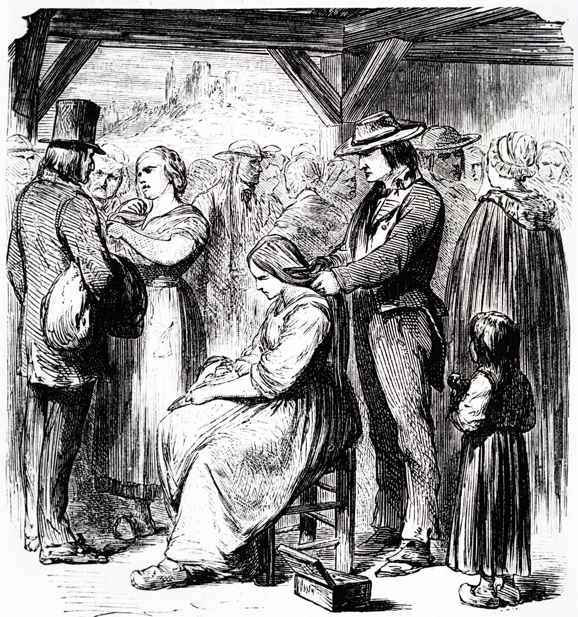 Veletrh na prodej vlasů v okrese Auvergne, 1862 od Steyert
