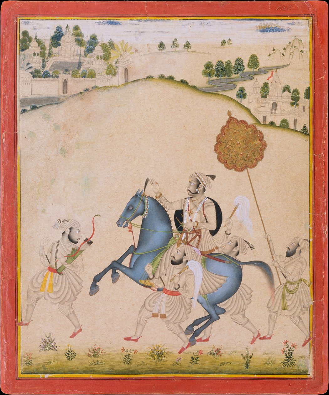 Maharana Amar Singh II na koni Jodhpur, ca. 1700-1710. od Stipple Master