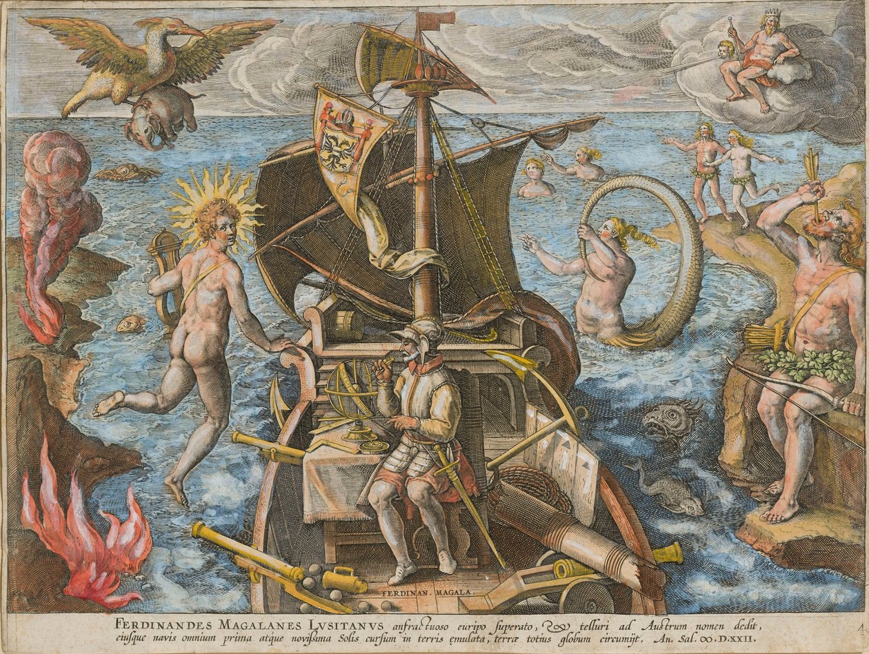 Ferdinand Magellan objev portugalské Ameriky, 1591. od Stradanus
