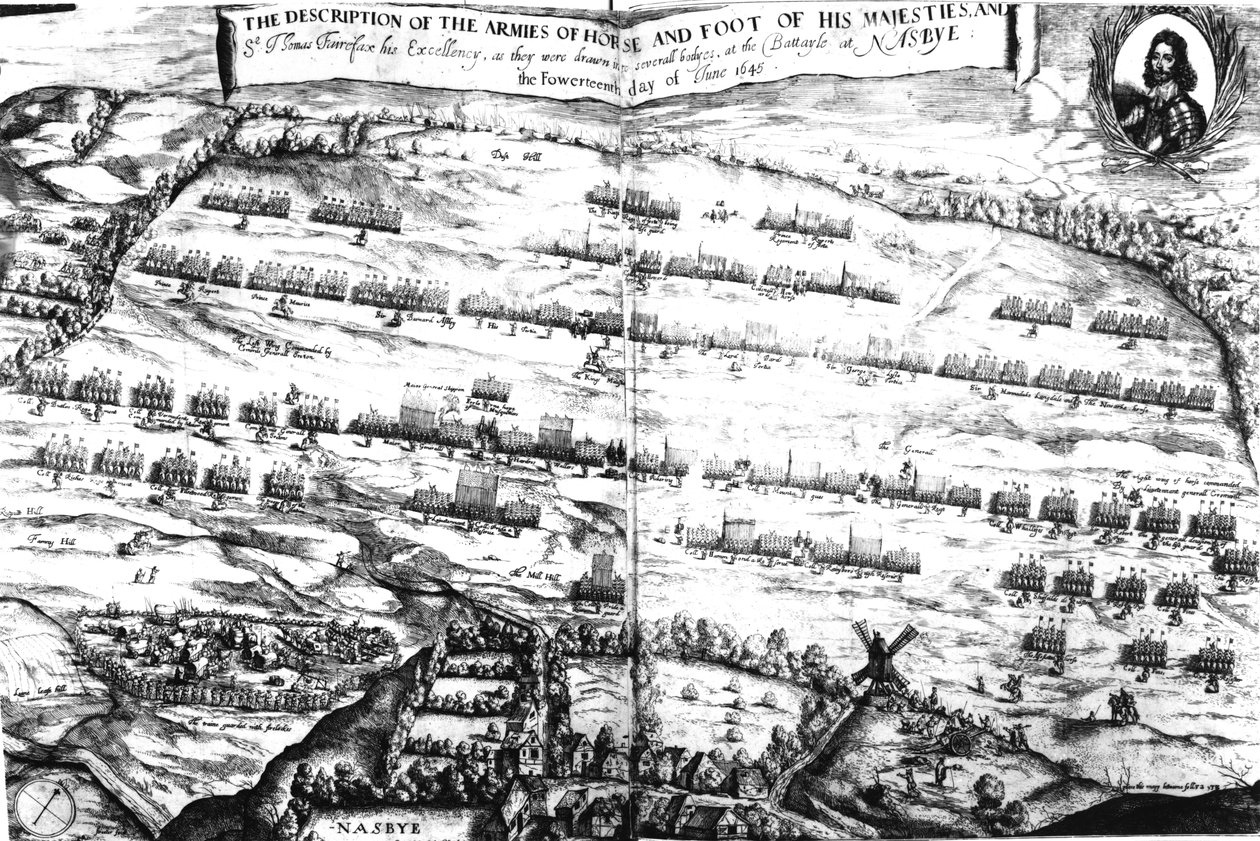 Popis armád koní a nohou jeho Veličenstva v bitvě u Naseby, 14. června 1645, poprvé publikován v 