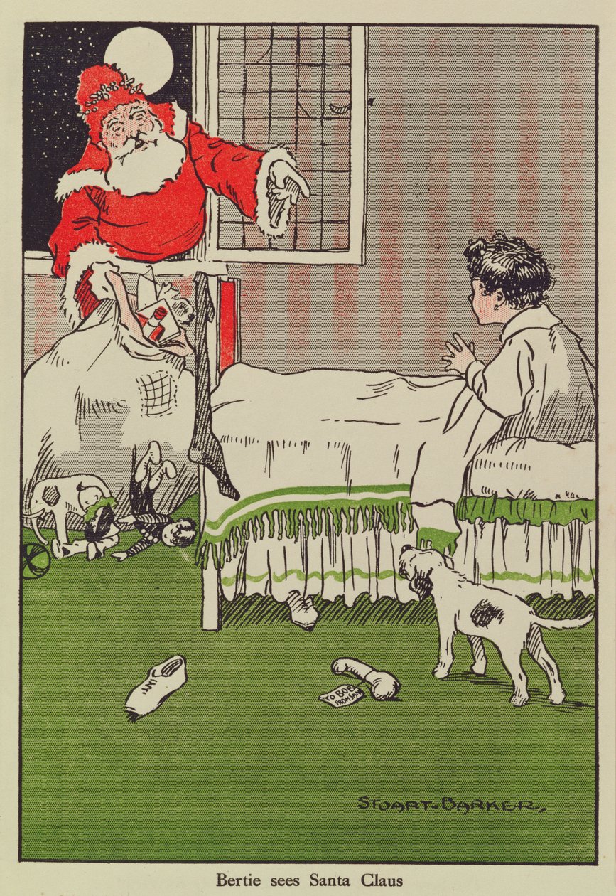 Bertie vidí Santa Clause, knižní ilustrace od Stuart Barker