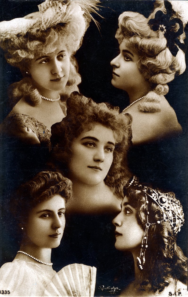 Věčná ženská, mozaika portrétů mladých žen, cca 1900 (foto) od Studio Reutlinger