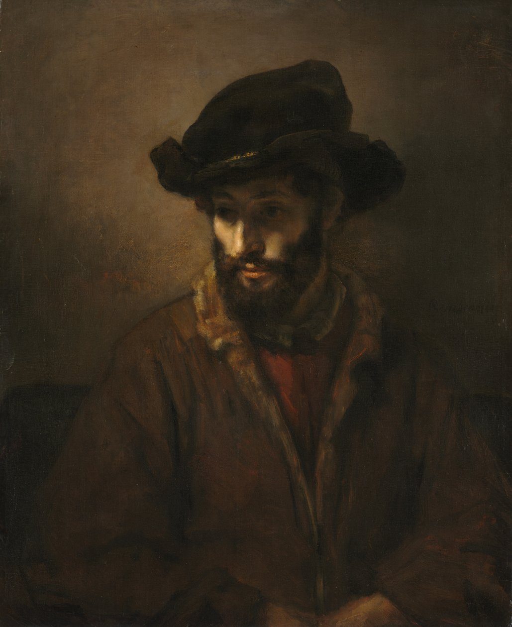 Vousatý Muž S Kloboukem od Studio of Rembrandt van Rijn