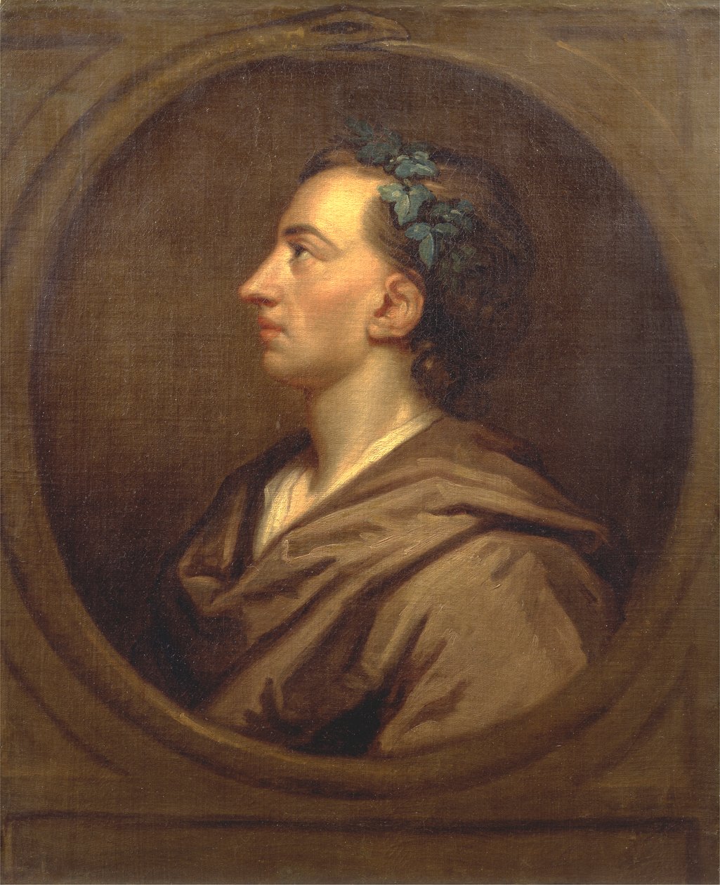 Profil Alexandra Popea, korunovaný Ivy od Studio of Sir Godfrey Kneller