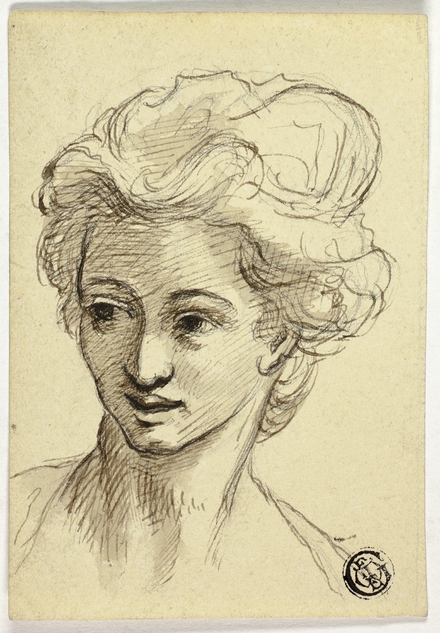 Hlava ženy, odbočující doleva od Style of Angelica Kauffmann