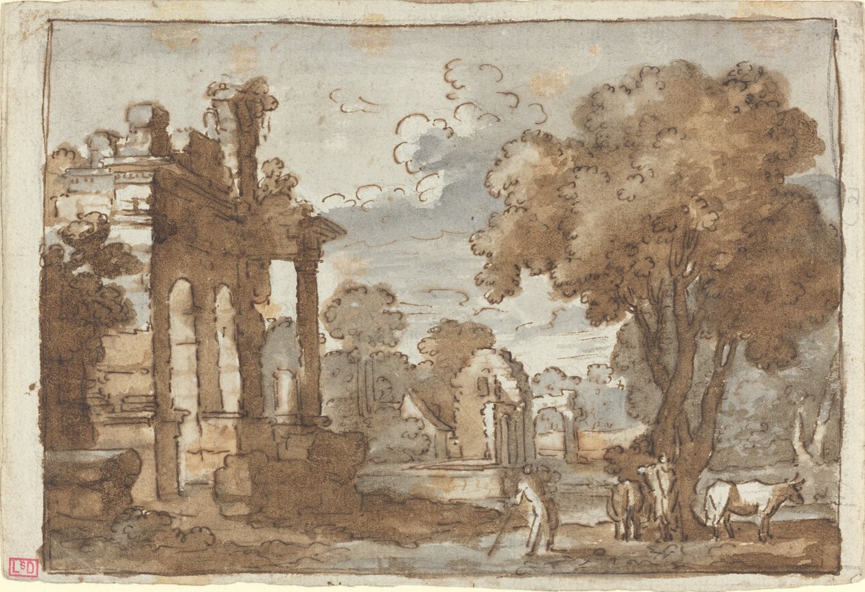Krajina od Style of Claude Lorrain