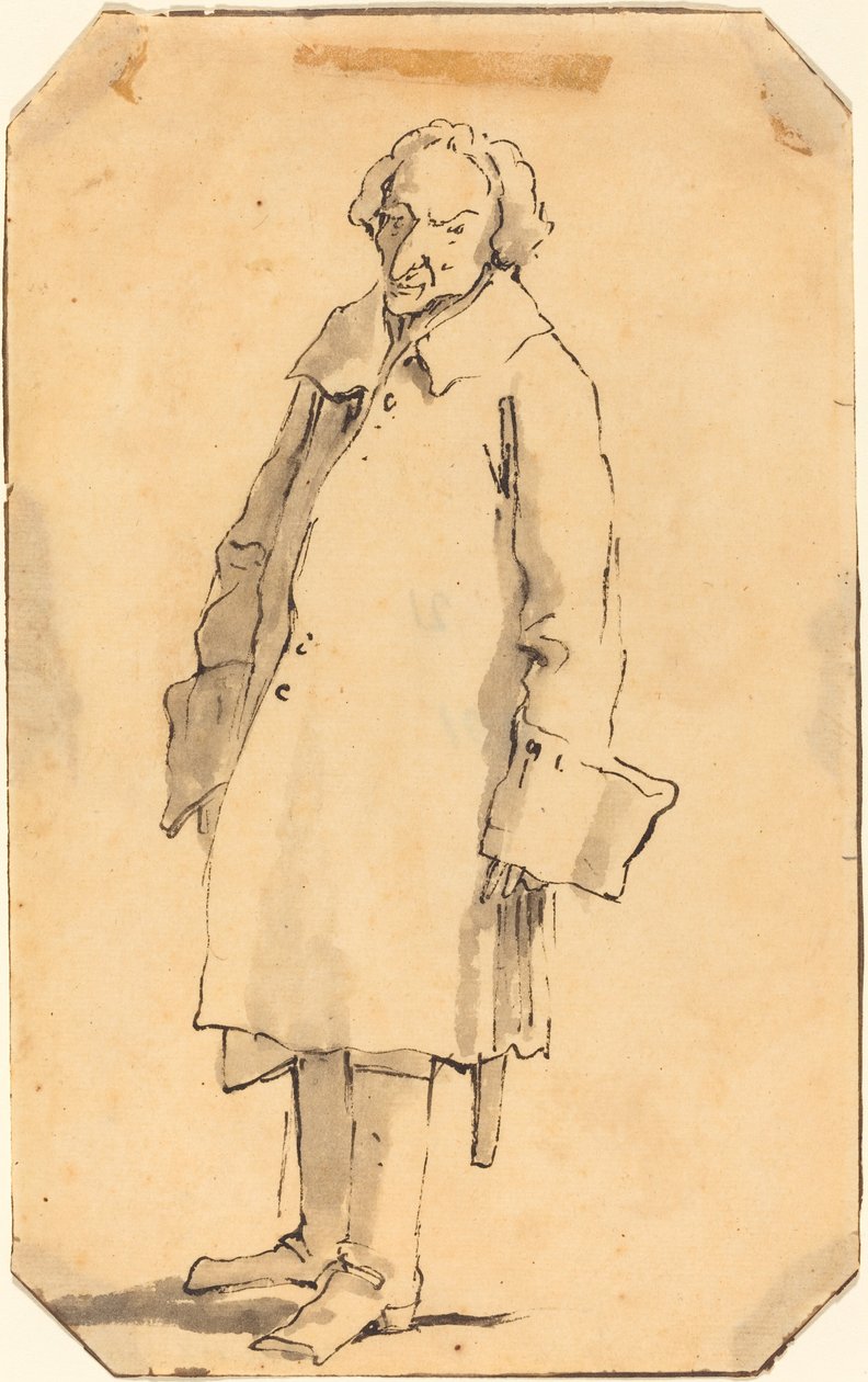 Stojící muž ve skvělém kabátu a botách od Style of Giovanni Battista Tiepolo