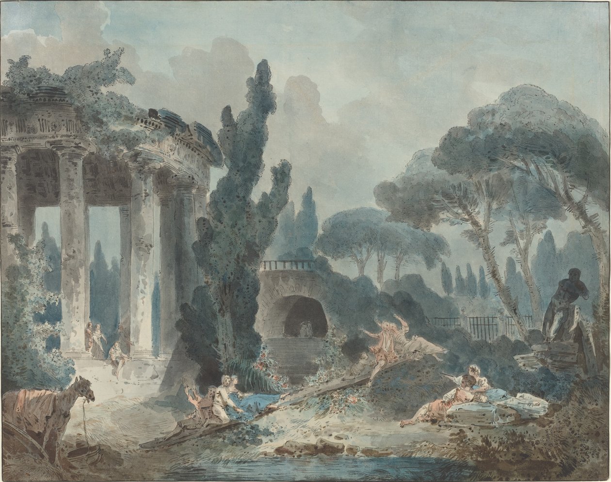 Houpačka od Style of Hubert Robert