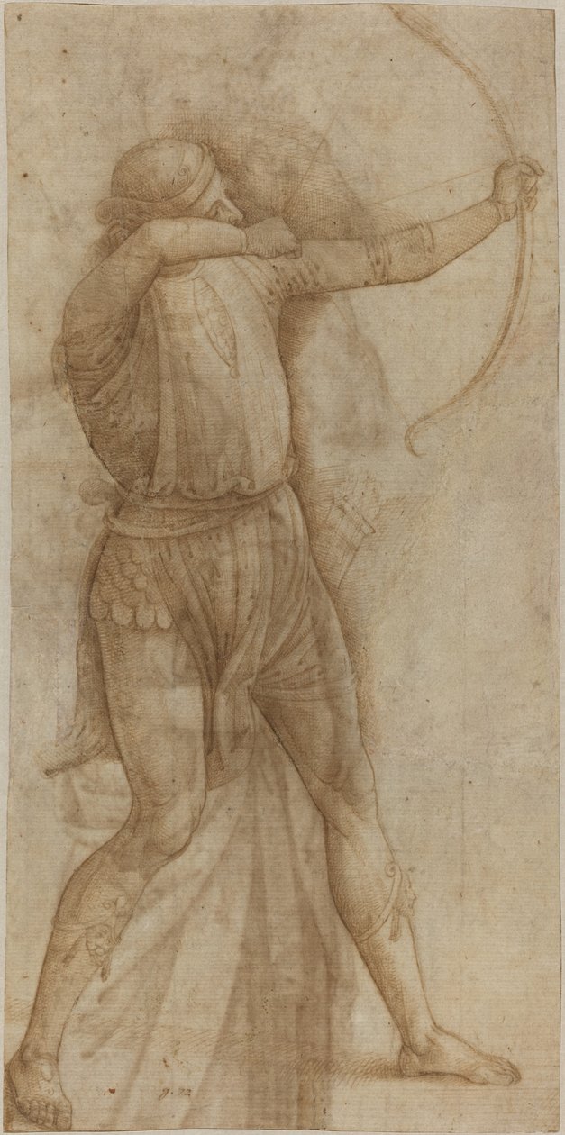 Postava lukostřelce [recto] od Style of Pietro Perugino