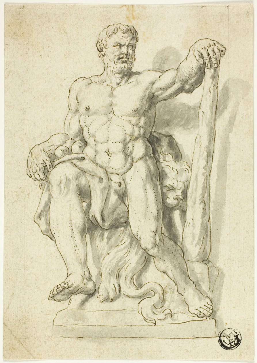 Socha sedícího Herkula od Style of Raymond de Lafage