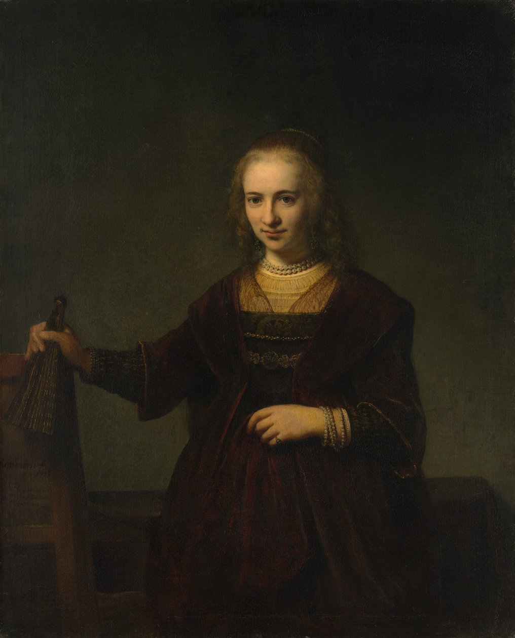 Portrét ženy. od Style of Rembrandt