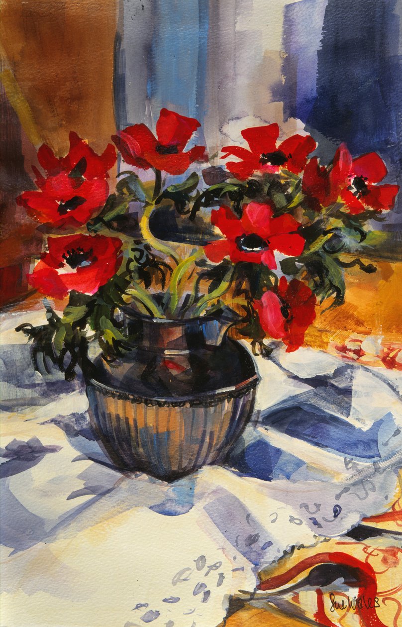 Červené sasanky, 1994, od Sue Wales