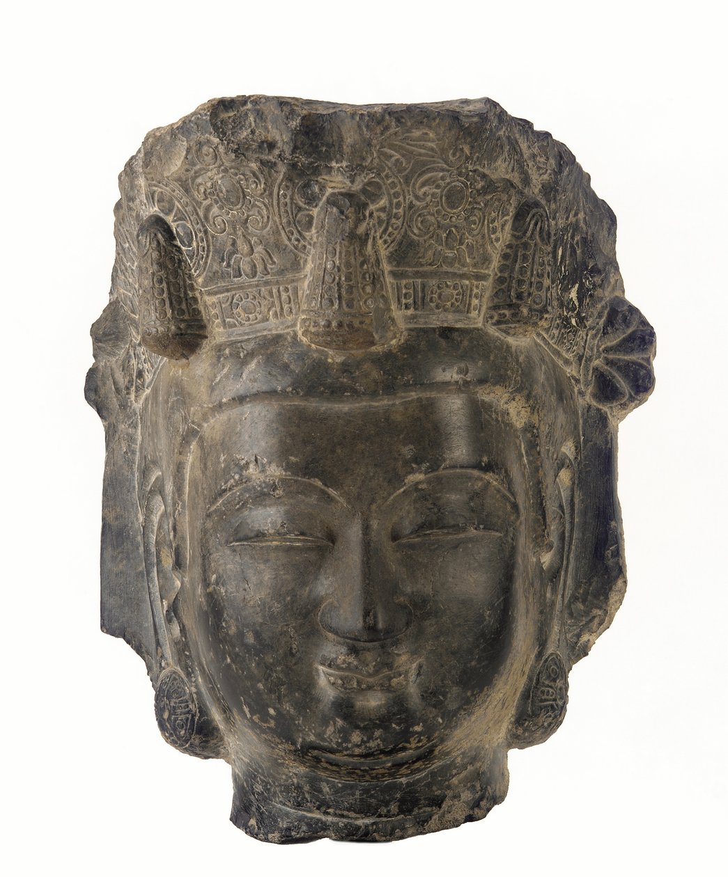 Hlava bódhisattvy, 581-618 (tmavě šedý vápenec) od Sui Dynasty Chinese School