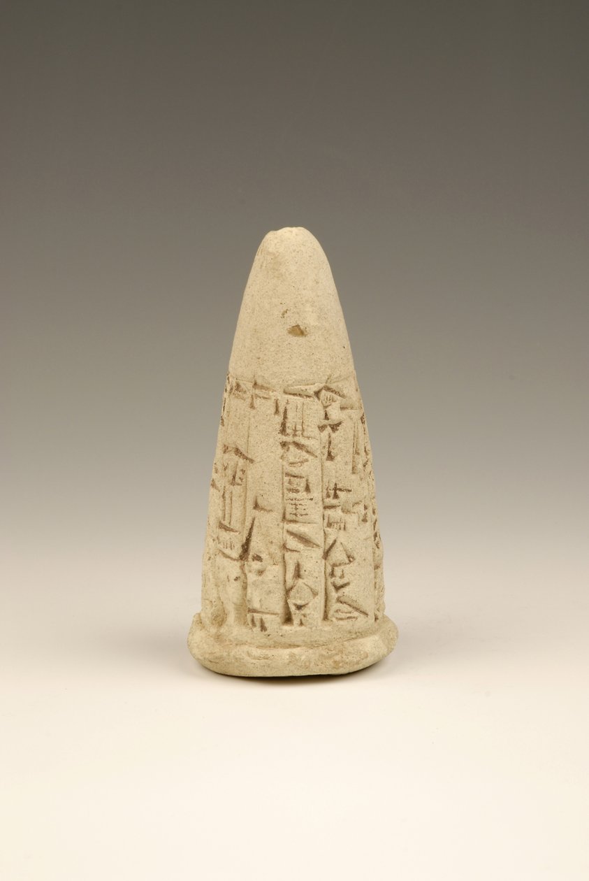 Kuneiformní kužel, 2143-2124 př.nl (terakota) od Sumerian