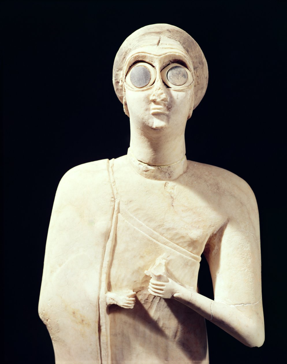 Socha Velké bohyně z Tell Asmaru, 2800-2300 př. n. l., vápenec, detail 195515 od Sumerian