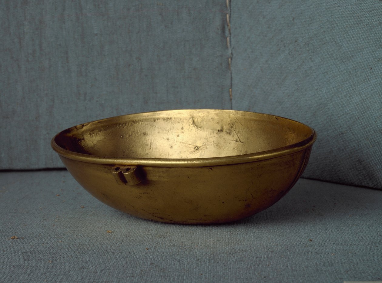 Sumerská civilizace: oválný pohár ve zlatě. Ztlumit. 15 cm Bagdád, Národní irácké muzeum od Sumerian Sumerian