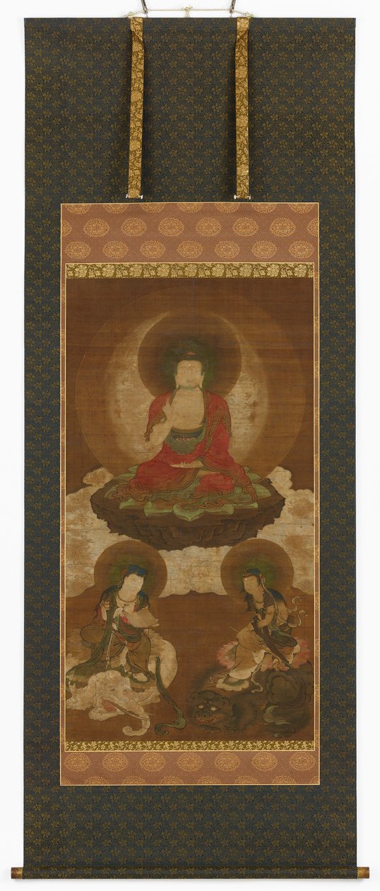 Buddhistická triáda: Šákjamuni, Manjusri a Samantabhadra, období Edo, polovina 17.–začátek 18. století. od Sumiyoshi Gukei