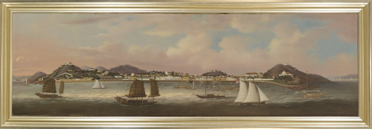 Pohled na Praya Grande, Macao, asi 1850 (olej na plátně) od Sunqua Sunqua