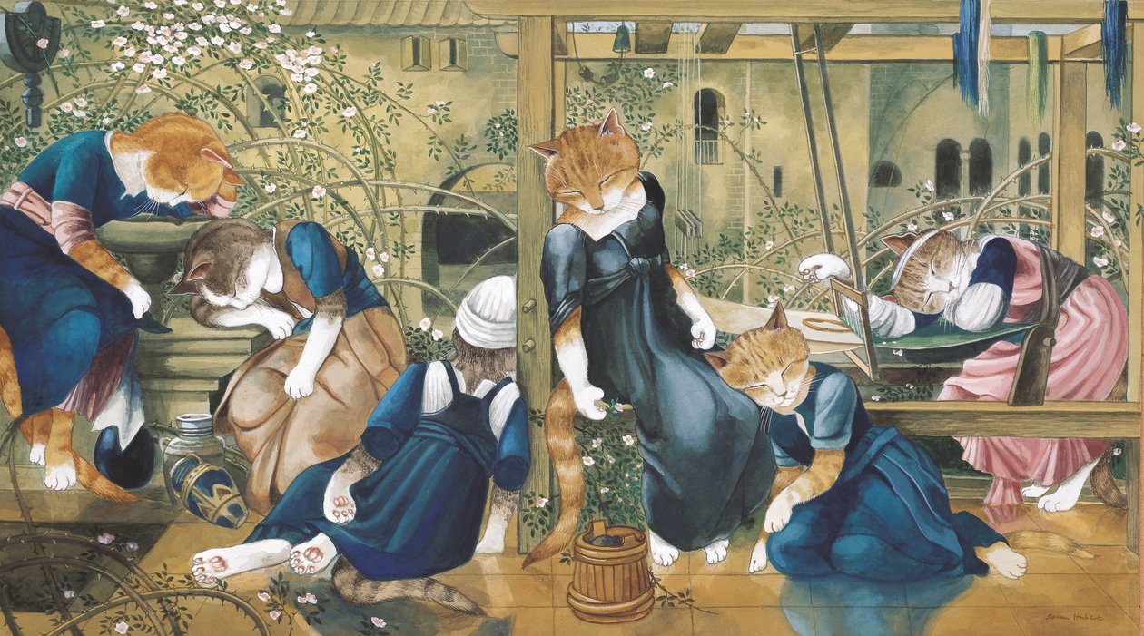 Ilustrace z knihy Cats Galore! A Compendium of Cultured Cats (vyd. 2015) od Susan Herbert