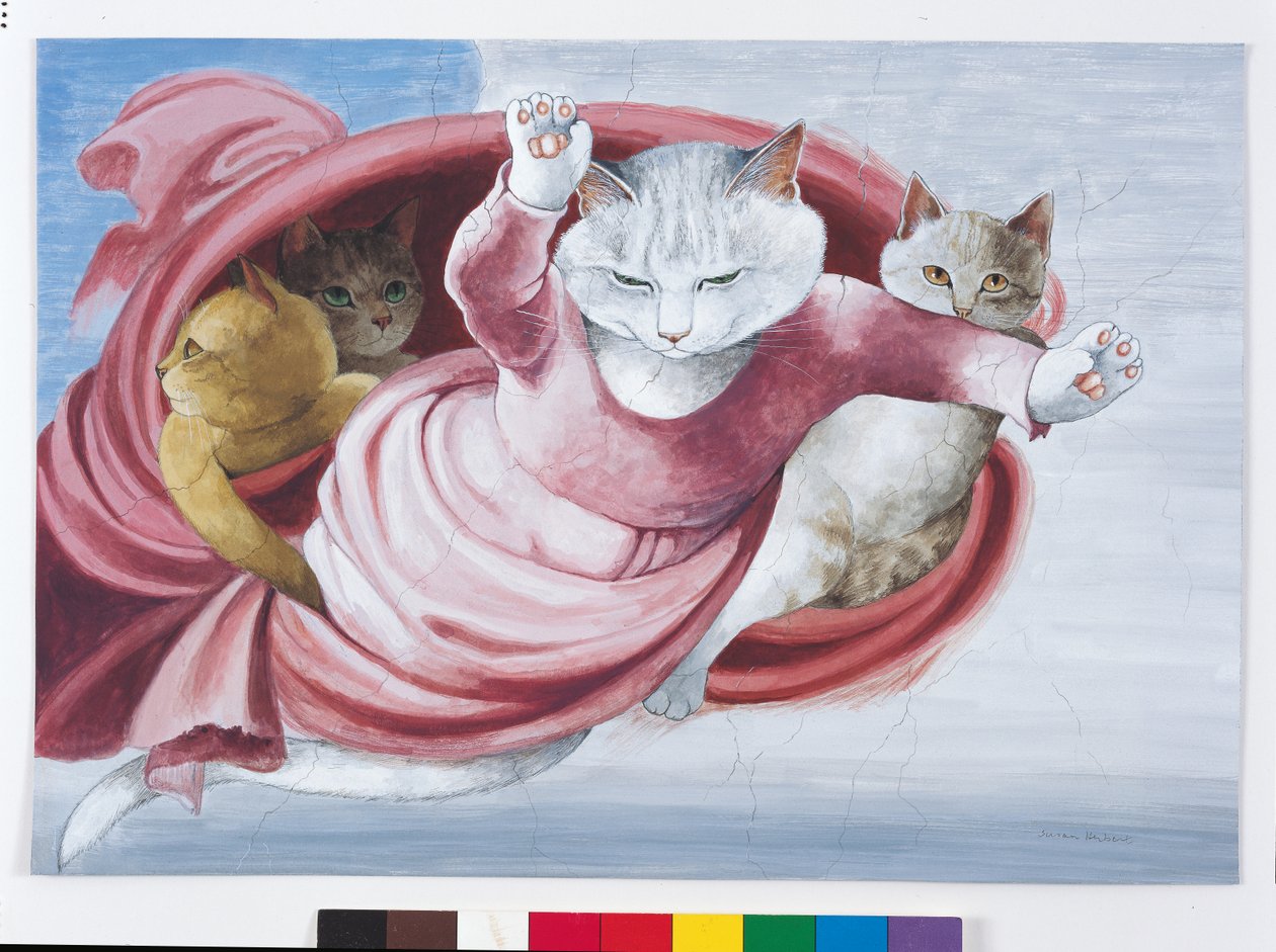 Ilustrace z knihy Cats Galore! A Compendium of Cultured Cats (vyd. 2015) od Susan Herbert