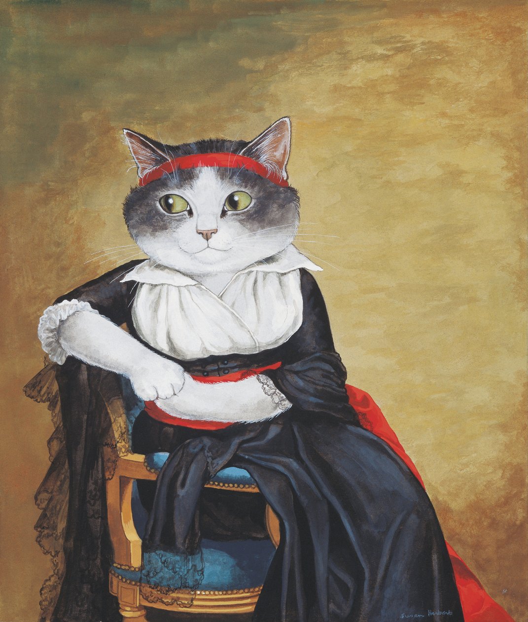 Ilustrace z knihy Cats Galore! A Compendium of Cultured Cats (vyd. 2015) od Susan Herbert