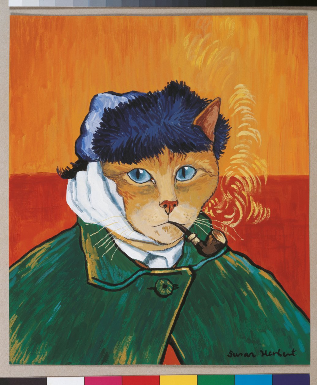 Ilustrace z knihy Cats Galore! A Compendium of Cultured Cats (vyd. 2015) od Susan Herbert