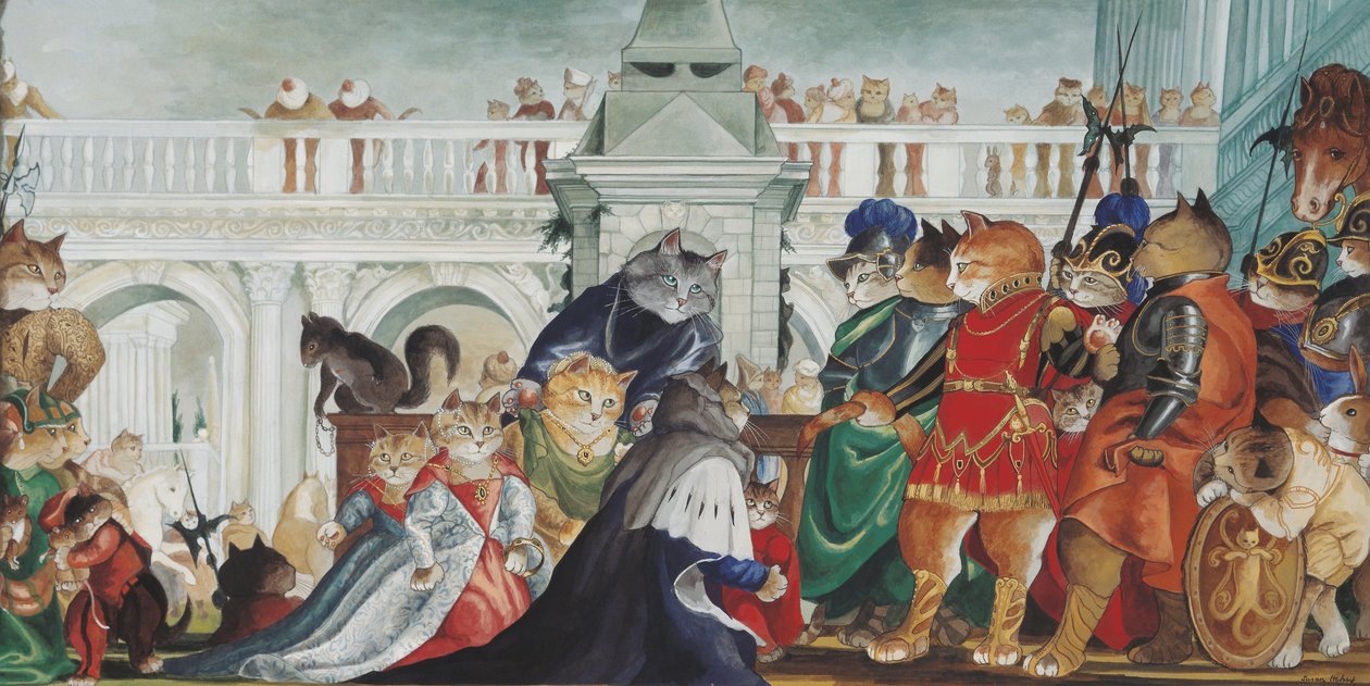 Ilustrace z knihy Cats Galore! A Compendium of Cultured Cats (vyd. 2015) od Susan Herbert