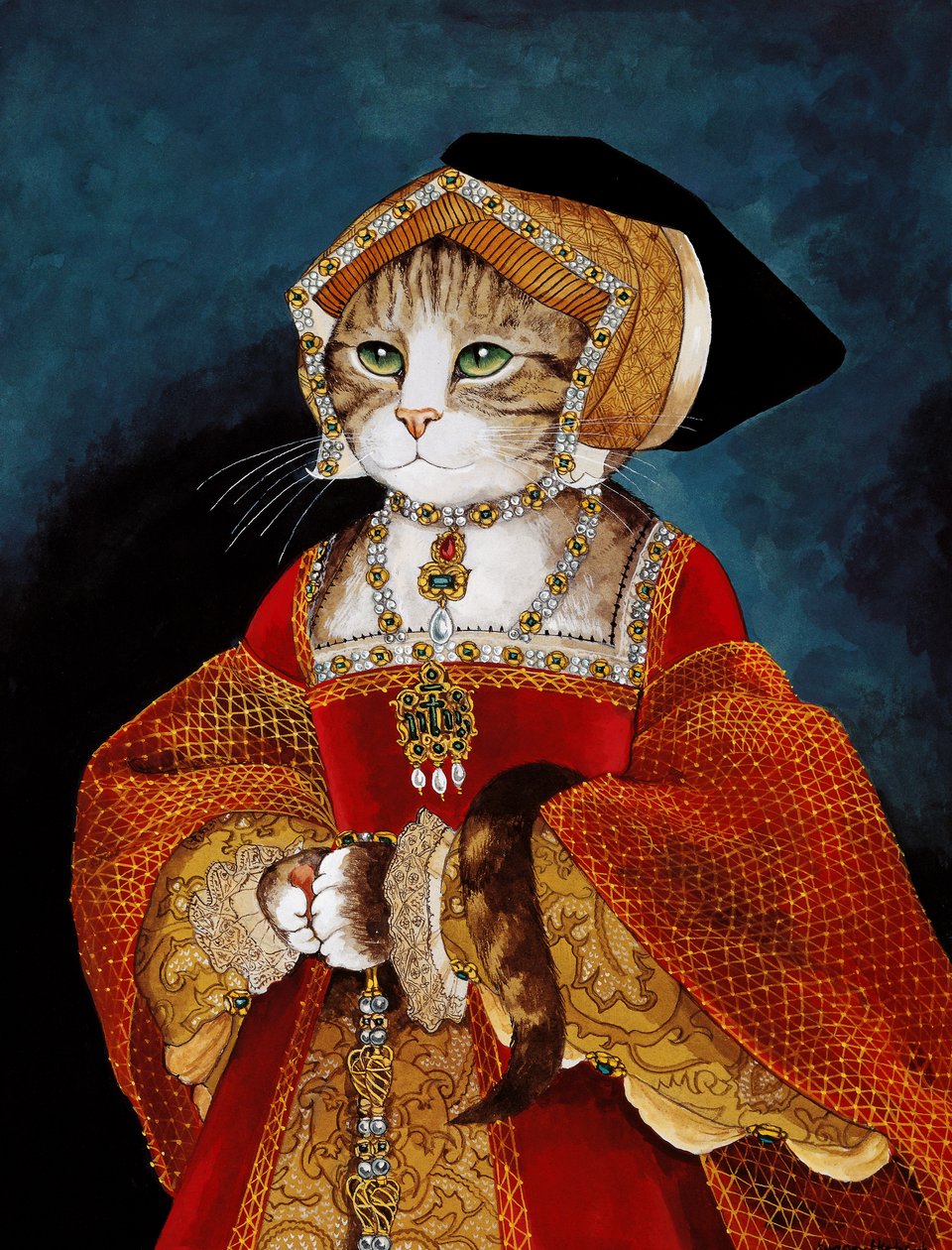 Ilustrace z knihy Cats Galore! A Compendium of Cultured Cats (vyd. 2015) od Susan Herbert