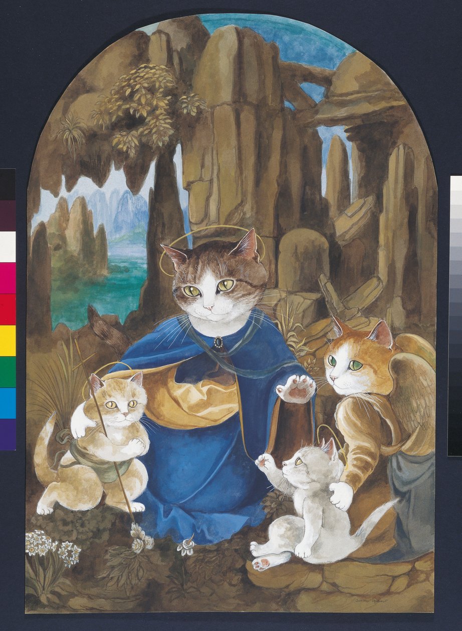 Ilustrace z knihy Cats Galore! A Compendium of Cultured Cats (vyd. 2015) od Susan Herbert