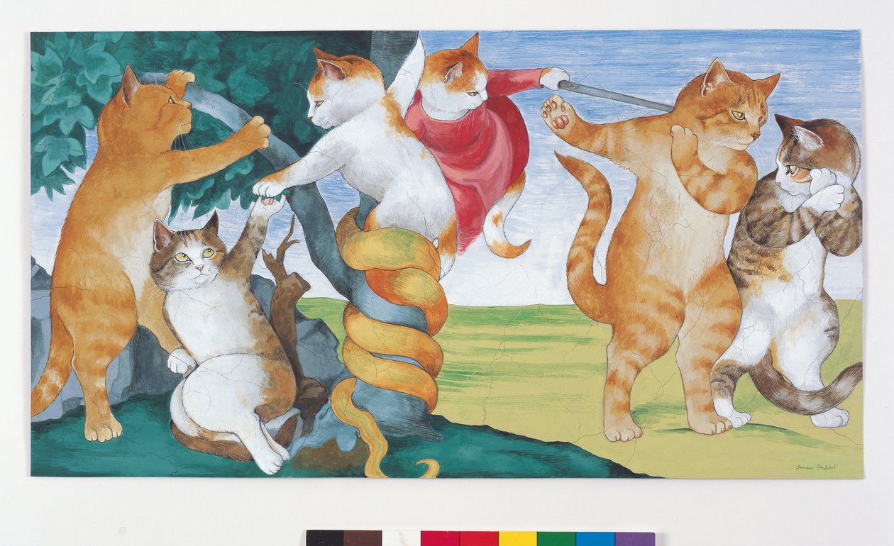 Ilustrace z knihy Cats Galore! A Compendium of Cultured Cats (vyd. 2015) od Susan Herbert