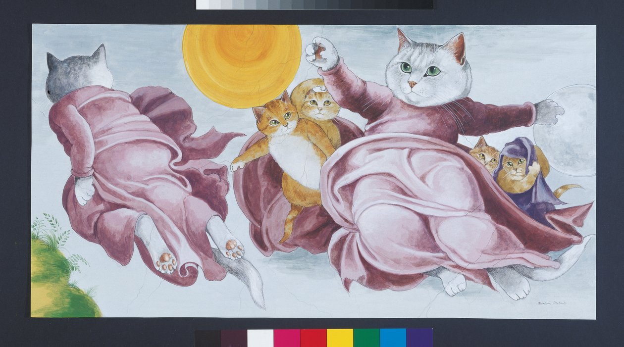 Ilustrace z knihy Cats Galore! A Compendium of Cultured Cats (vyd. 2015) od Susan Herbert